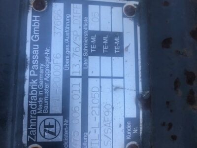 Most Napędowy - ZF APL 2000F6 - Fendt - Zwolnica | Zwrotnica | Piasta | Półoś