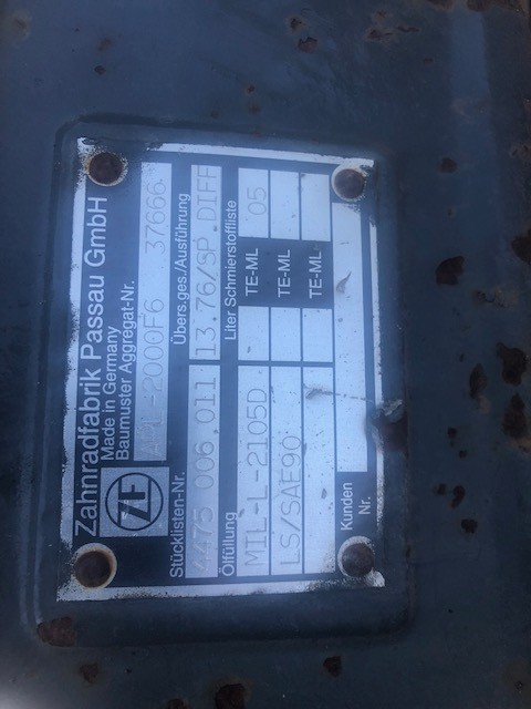 Most Napędowy - ZF APL 2000F6 - Fendt - Zwolnica | Zwrotnica | Piasta | Półoś