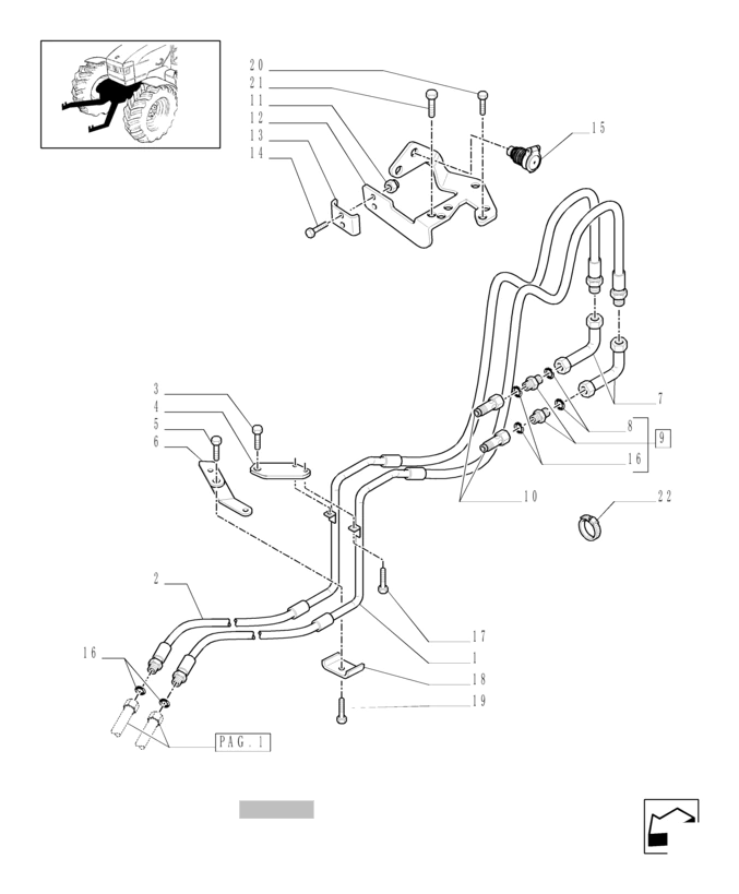 New Holland T6010 T6070 Rurka hydrauliczna 47057274