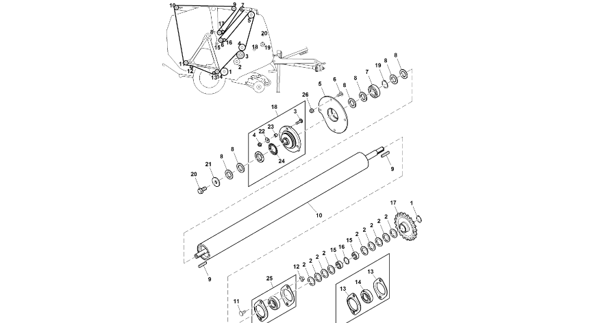 John Deere 960 - Tarcza włączająca hamulec DC216834 (System owijania)