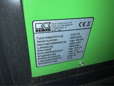 Nagrzewnica olejowa Remko CLK 70 - z odprowadzaniem spalin [CZĘŚCI LUB CAŁOŚĆ]