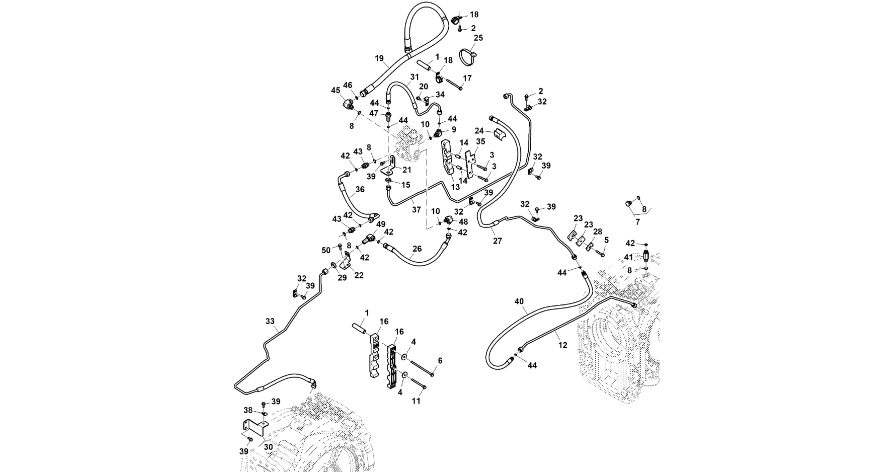John Deere 9470RX - Przewód hamulcowy RE586767 (Hamulec)