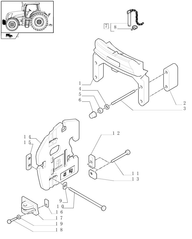 New Holland T6010 Przekładka 2x25mm id x 155mm l 82026132