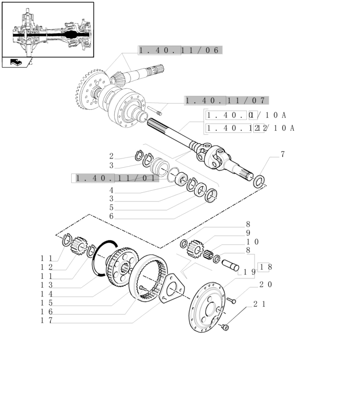New Holland T6090 Wałek 12/14t 84194839