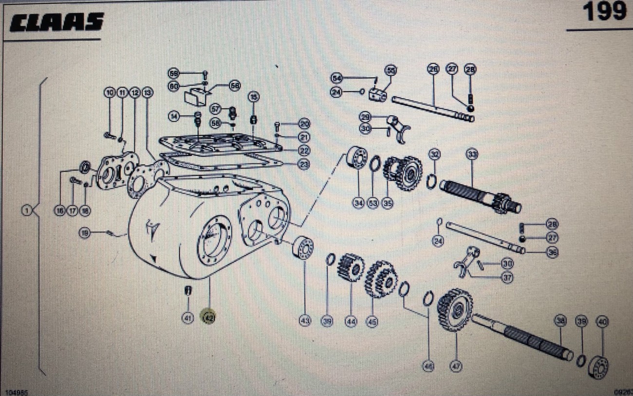 Obudowa przekładni Class Mega 370-340 Nr katalogowy 000 602 121 4
