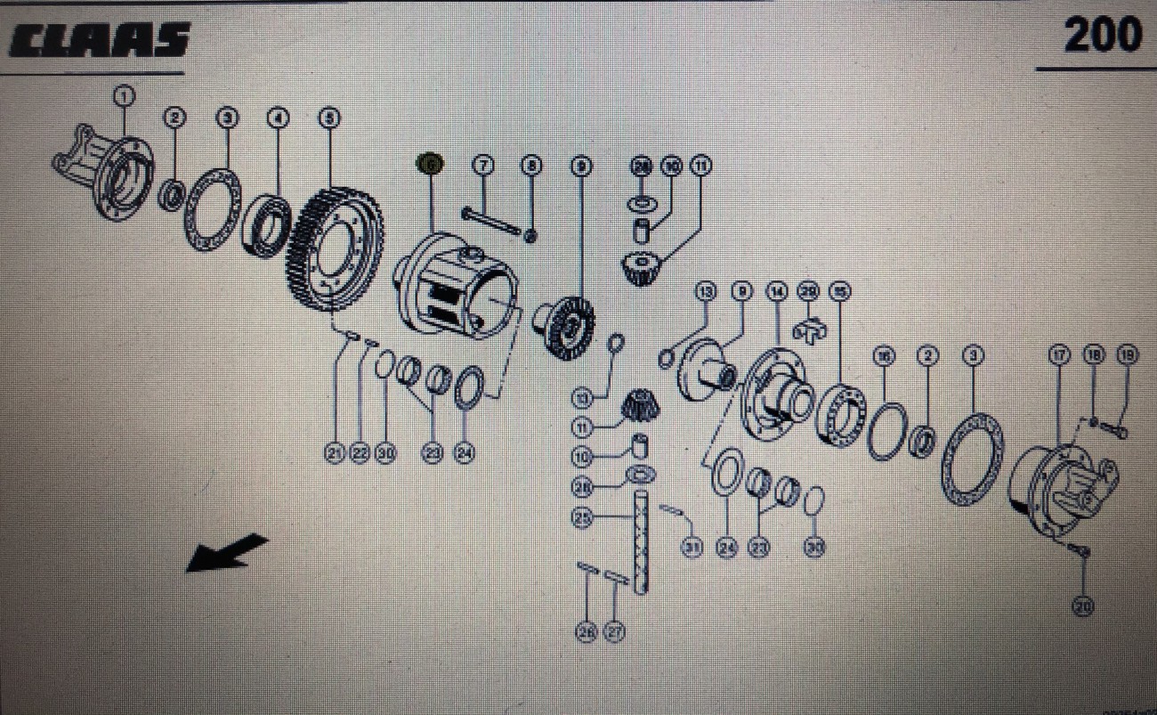 Obudowa wyrównawcza Claas Mega 370-340 Nr katalogowy 000 769 285 0 000 649 887 3
