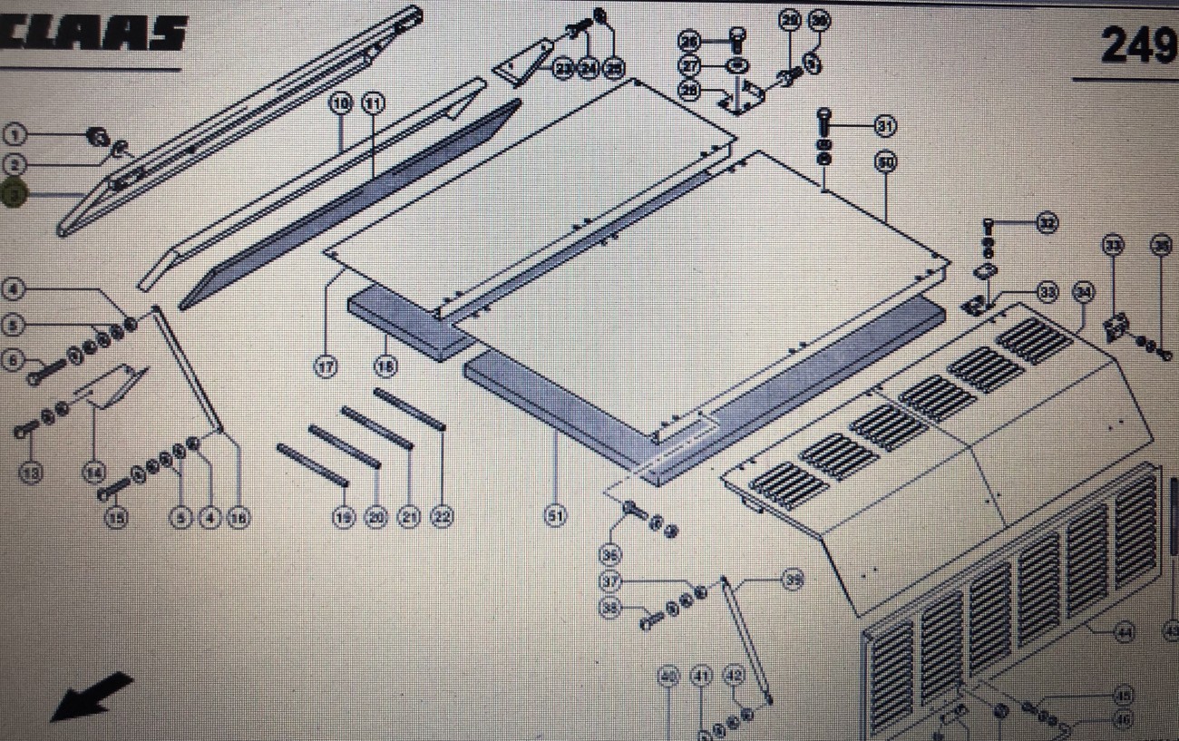Pokrywa Claas Mega 370-340 Nr 3 na rys katalogowym Nr katalogowy 000 542 002 0