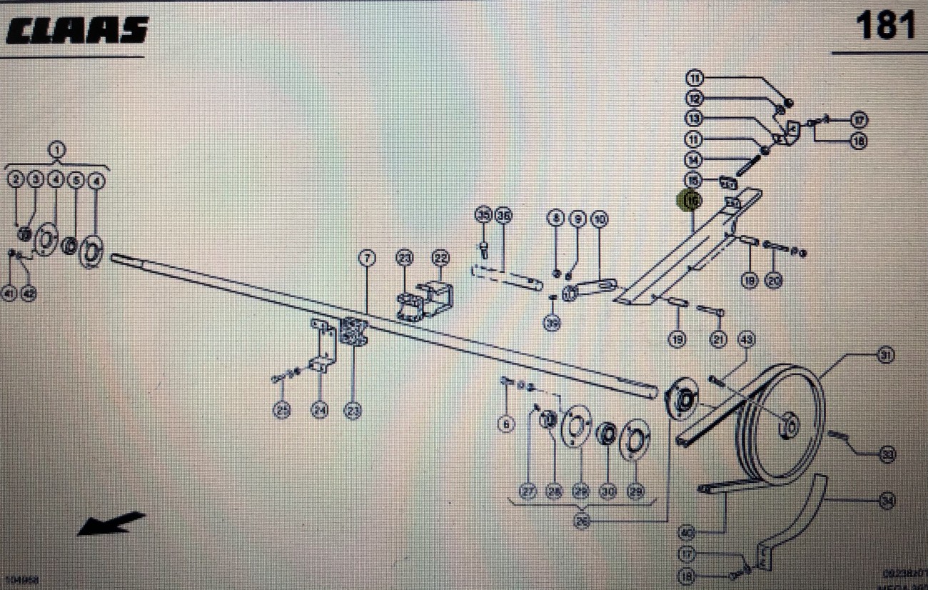 Prowadnica pasa Claas Mega 370-340 Nr katalogowy 000 661 087 0