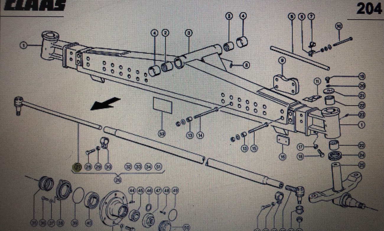 Przegub Claas Mega 370-340 Nr katalogowy 000 694 265 0 Nr 27 na rys katalogowy