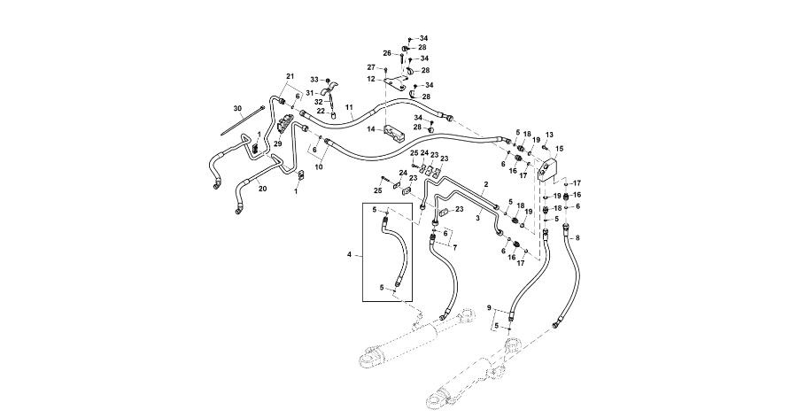 John Deere 9470RX - Przewód hydrauliczny RE586382 (Kierowanie)