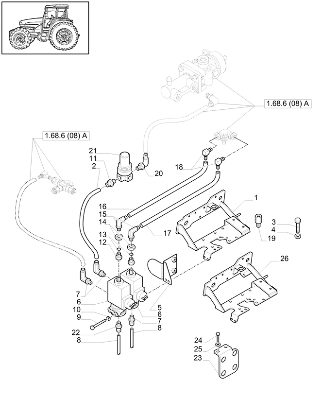 New Holland T6010 T6070 Wspornik 84145738