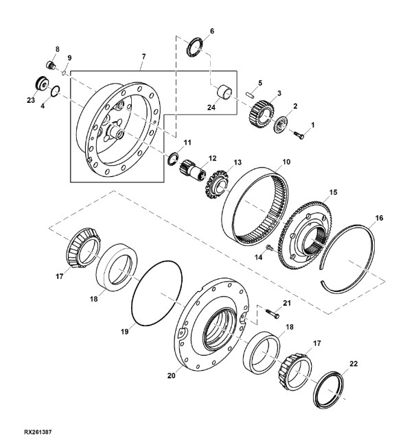 R554713 John Deere 8345R - Koło koronowe