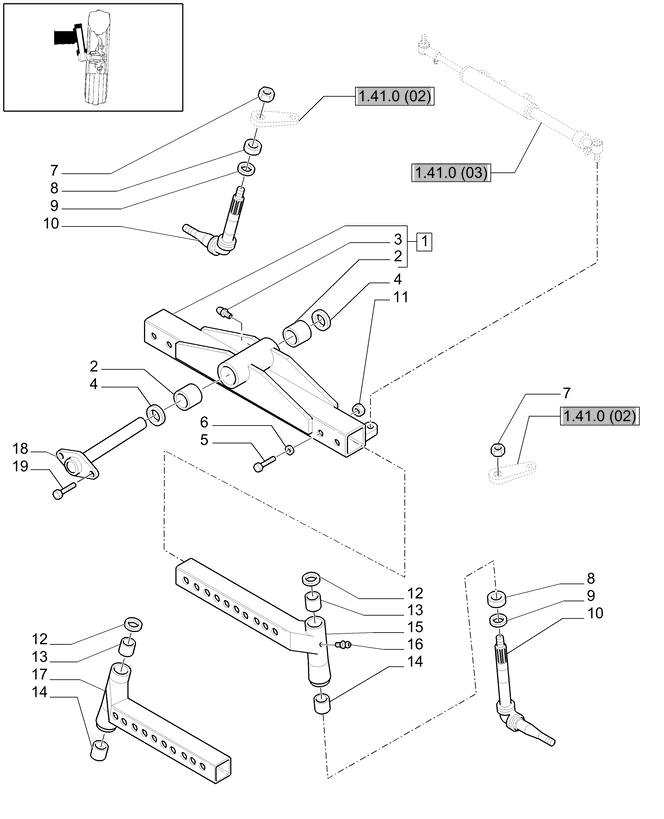 New Holland T6010 Sworzeń 47.5mm od x 330mm l 87659607
