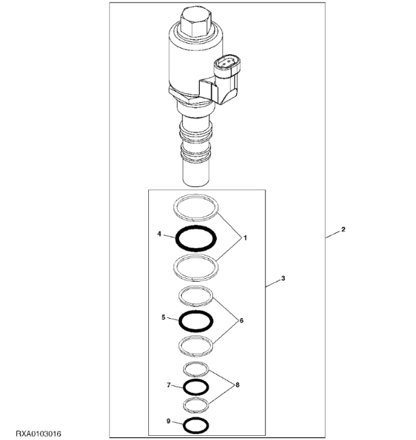 RE163491 John Deere 8345R - Zawór elektromagnetyczny