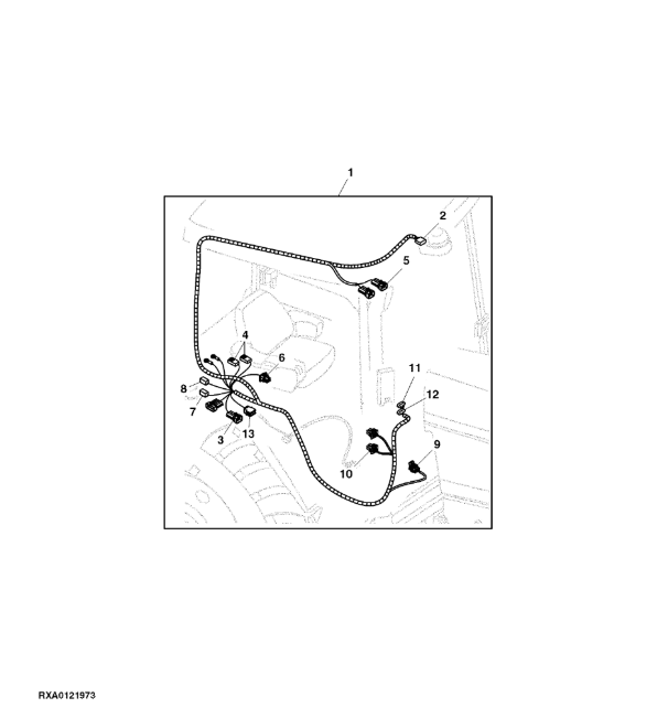 RE216209 John Deere 8345R - Wiązka przewodów kabiny