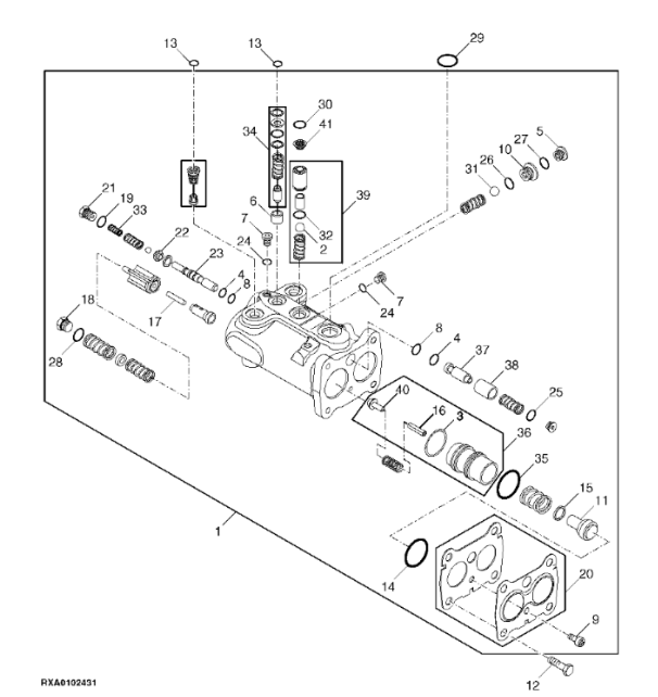 RE270188 John Deere 8345R - Zawór sterujący