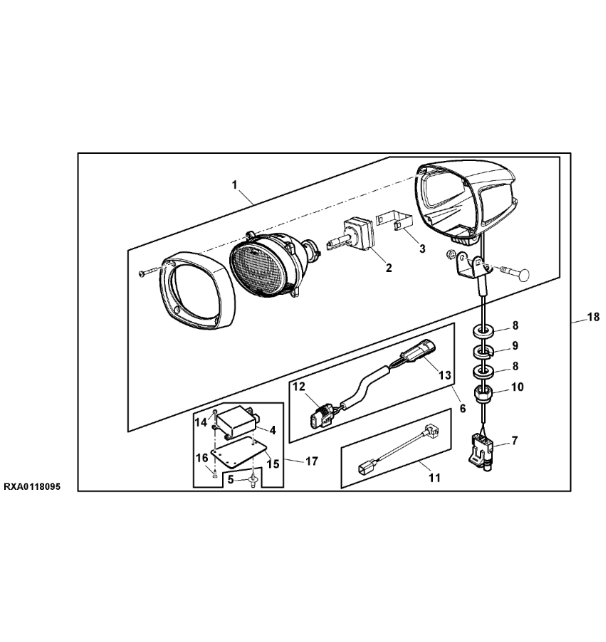 RE300531 John Deere 8345R - Stabilizator elektryczny