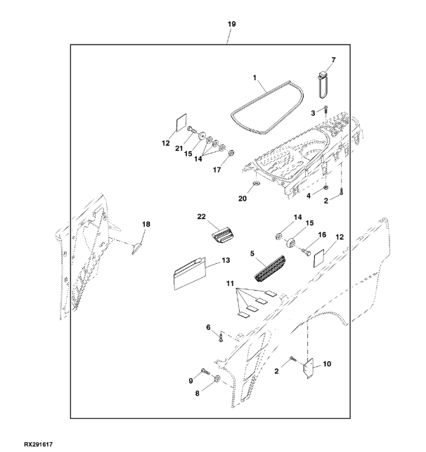 RE327894 John Deere 8345R - Zestaw maski
