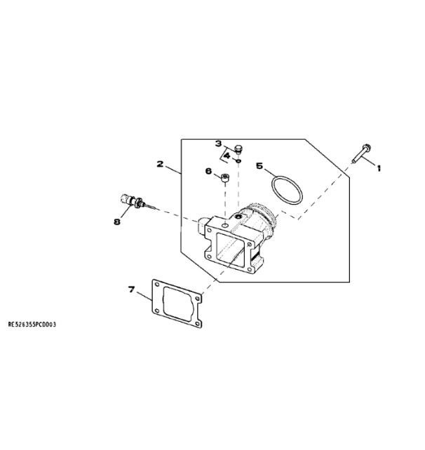RE529511 John Deere 8345R - Wlot powietrza