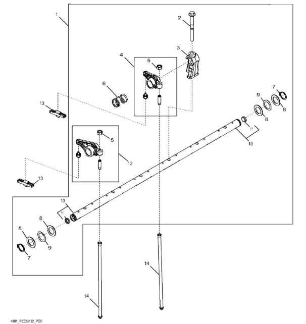RE552368 John Deere 8345R - Ramię wahacza