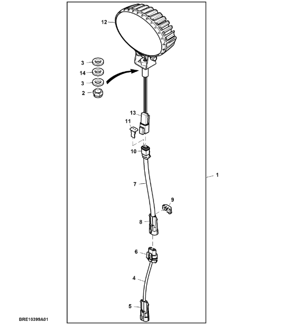 RE574752 John Deere 8345R - Lampa szerokostrumieniowa