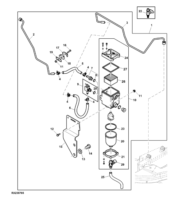 RE575968 John Deere 8345R - Miska osadnikowa