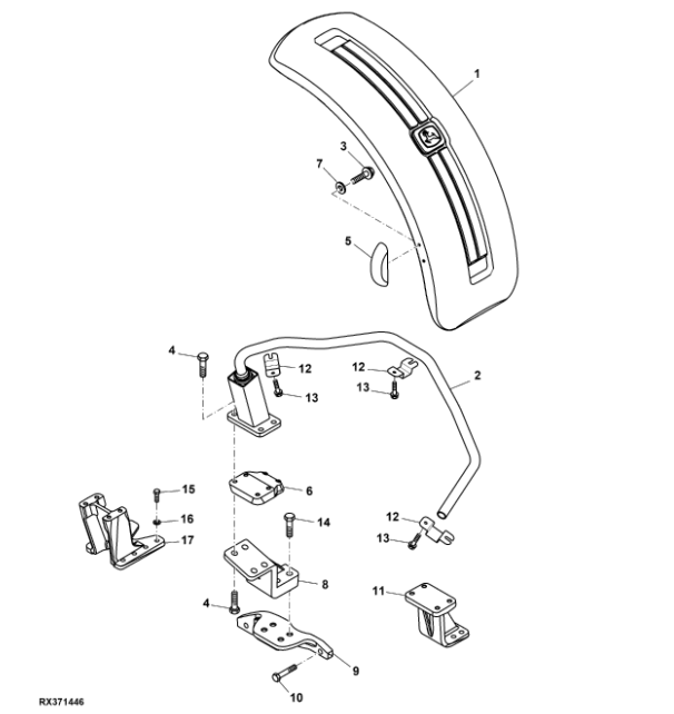 RE583349 John Deere 8345R - Błotnik