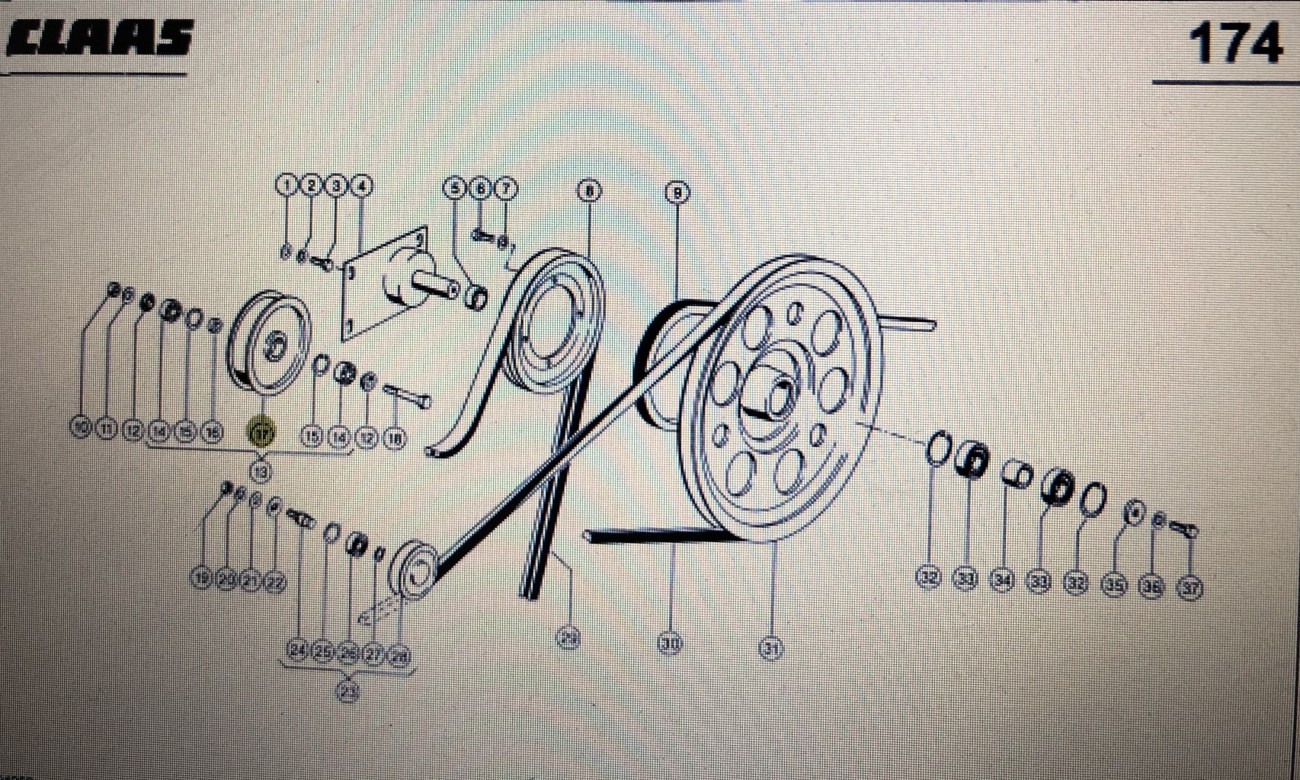 Rolka napinacza Claas Mega 370-340 Nr katalogowy 000 603 034 1