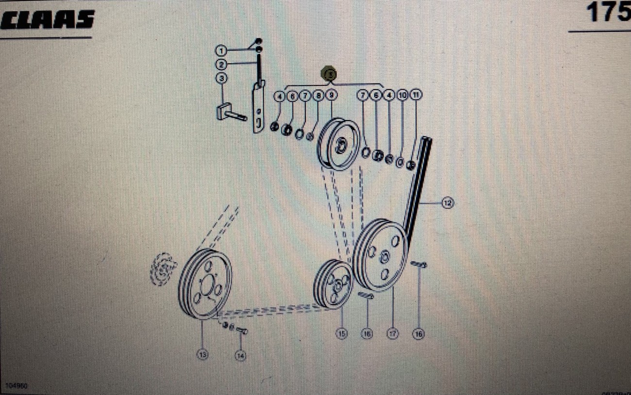 Rolka napinacza Claas Mega 370-340 Nr katalogowy 000 603 187 2