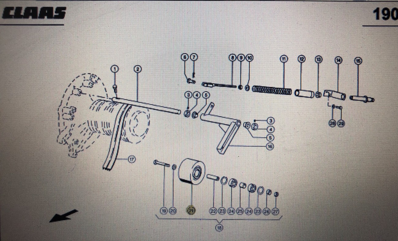 Rolka napinacza Claas Mega 370-340 Nr katalogowy 000 629 022 2