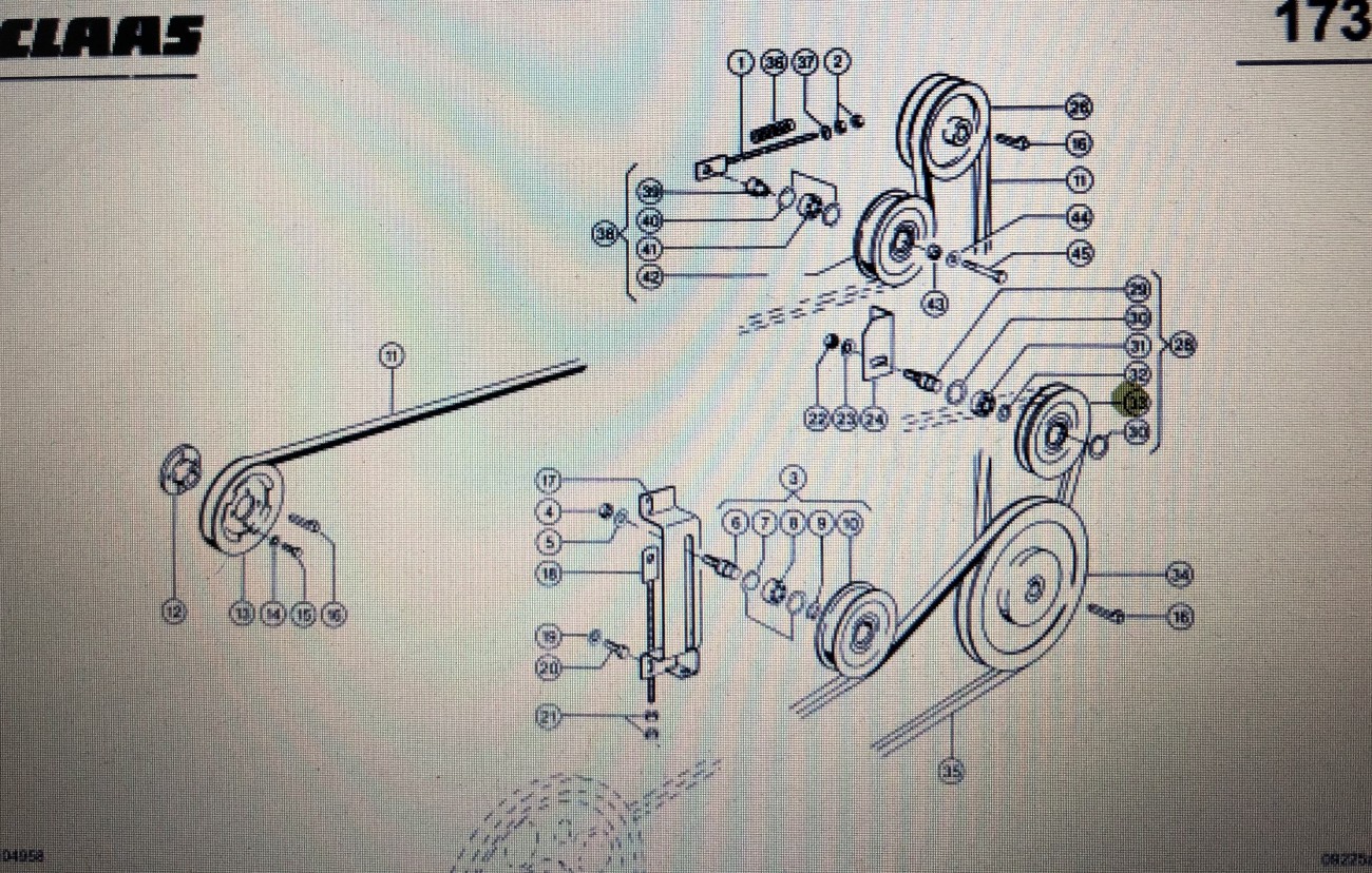 Rolka napinacza Claas Mega 370-340 Nr katalogowy 000 746 543 0