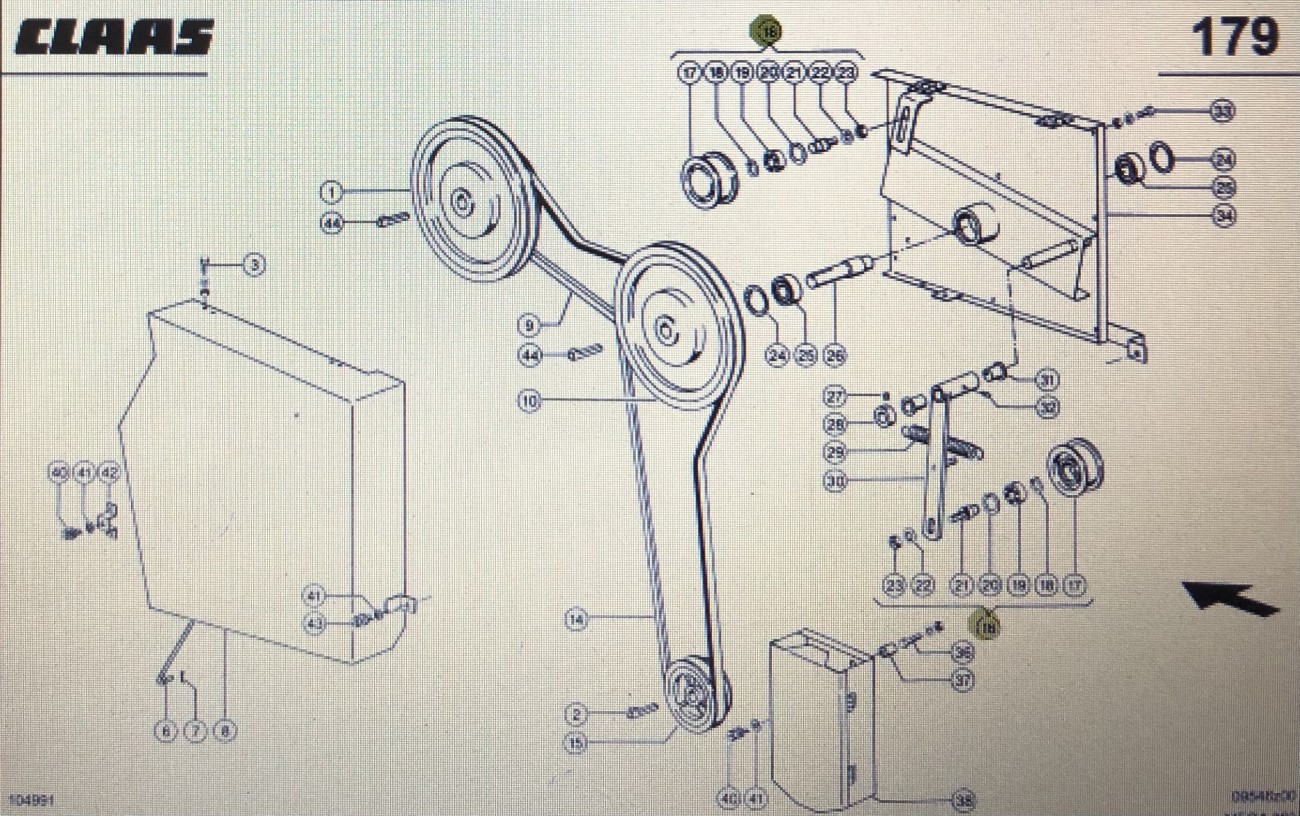Rolka napinacza Claas Mega 370-340 Nr katalogowy 000 772 116 1