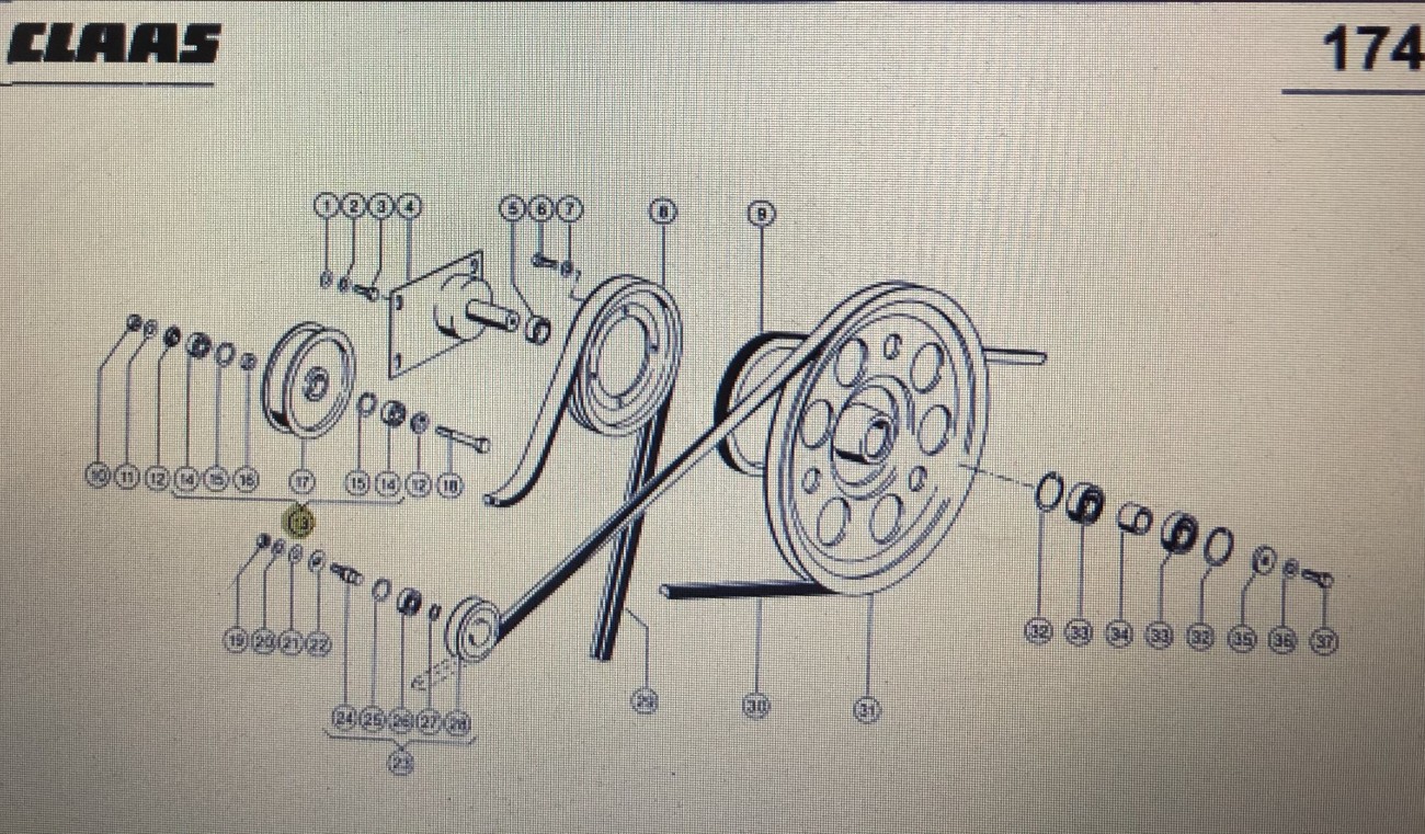 Rolka napinacza Class Mega 370-340 Nr katalogowy 000 603 187 2
