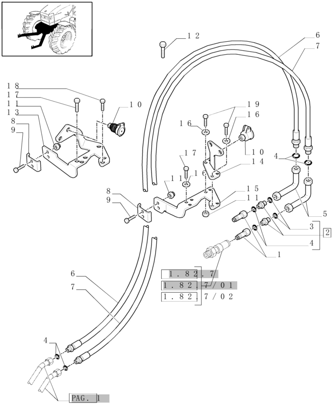 New Holland T6010 T6090 T6070 Wąź giętki 12.70 mm id x 3900.00 mm, sae j516 47057085