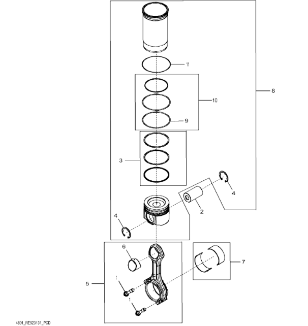SE501748 John Deere 8345R - Pręt łączący regener.