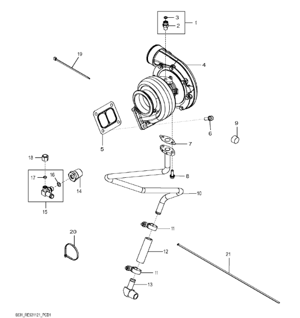 SE502374 John Deere 8345R - Turbospręźarka regenerowana