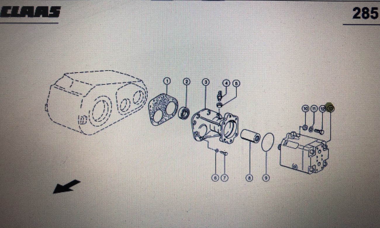 Silnik hydrauliczny Claas Mega 370-340 Nr 13 na rys katalogowym Nr katalogowy 000 669 119 0