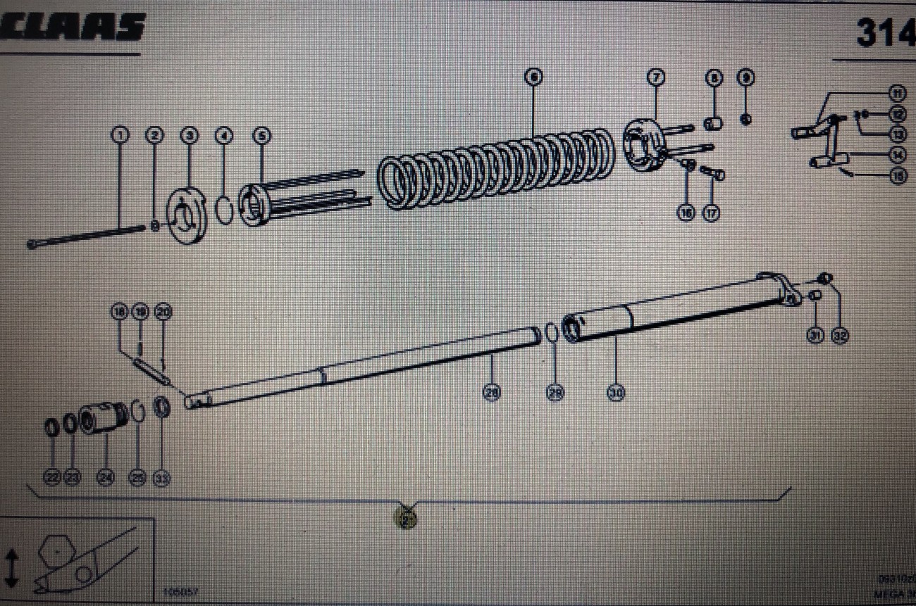Siłownik Claas Mega 370-340 Nr 21 na rys katalogowym Nr katalogowy 000 083 471 2