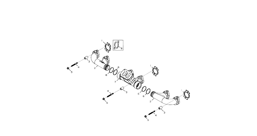 John Deere 9470RX - Kolektor wydechowy R524738 (Silnik)