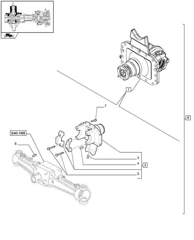 New Holland T6010 Zespol mech rozn 84294287