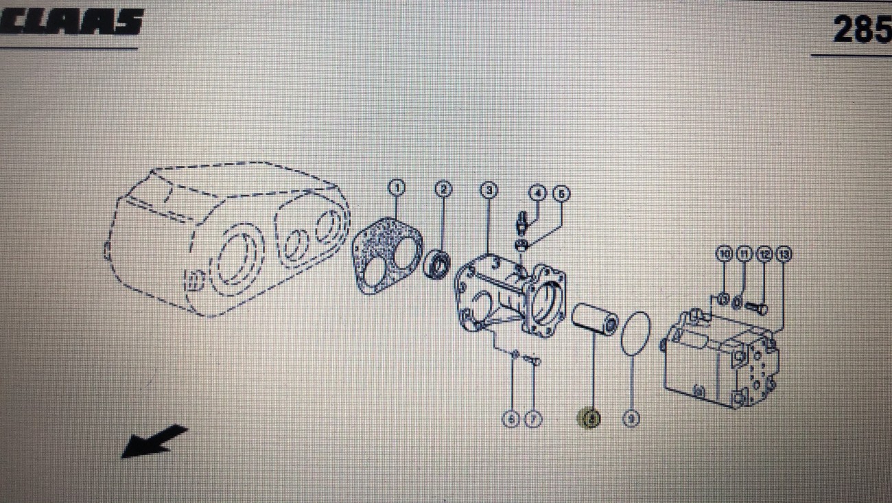 Tuleja Claas Mega 370-340 Nr 8 na rys katalogowym Nr katalogowy 000 637 821 1