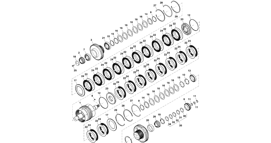 John Deere 9470RX - Wał RE590408 (Przekładnia Power Shift)