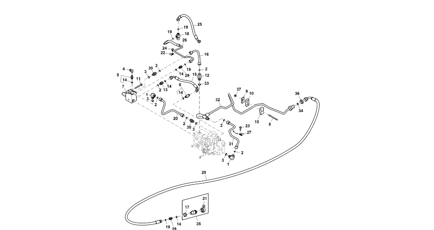 John Deere 9470RX - Przewód olejowy RE584914 (Hamulec)