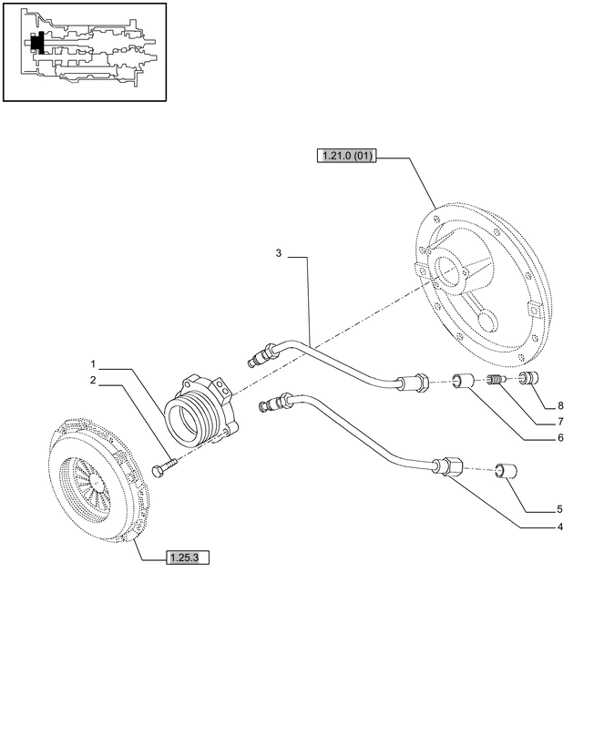 New Holland T6010 Siłownik 47134440