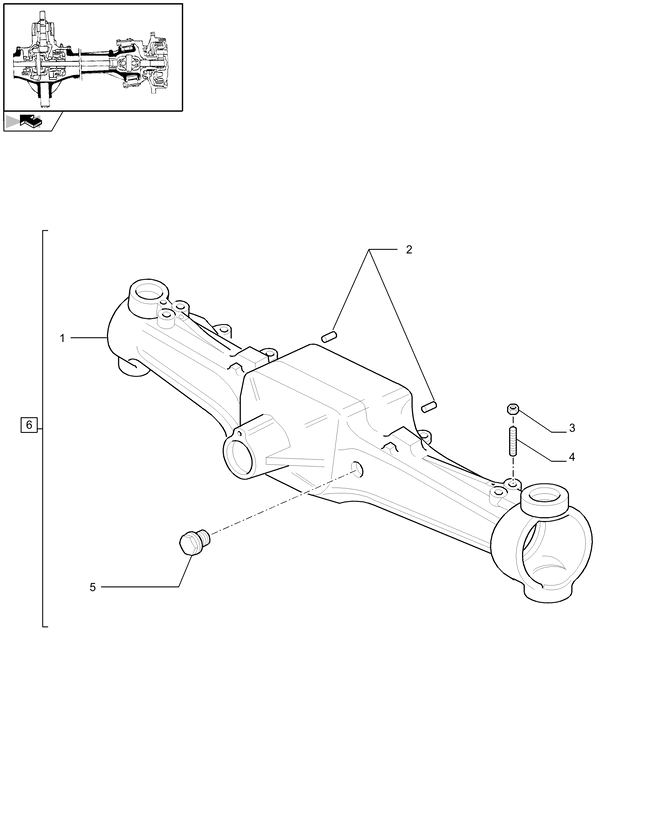 New Holland T6010 Most naped przedni 87745936