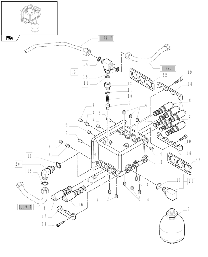 New Holland T6090 Korpus zaworu 87381541