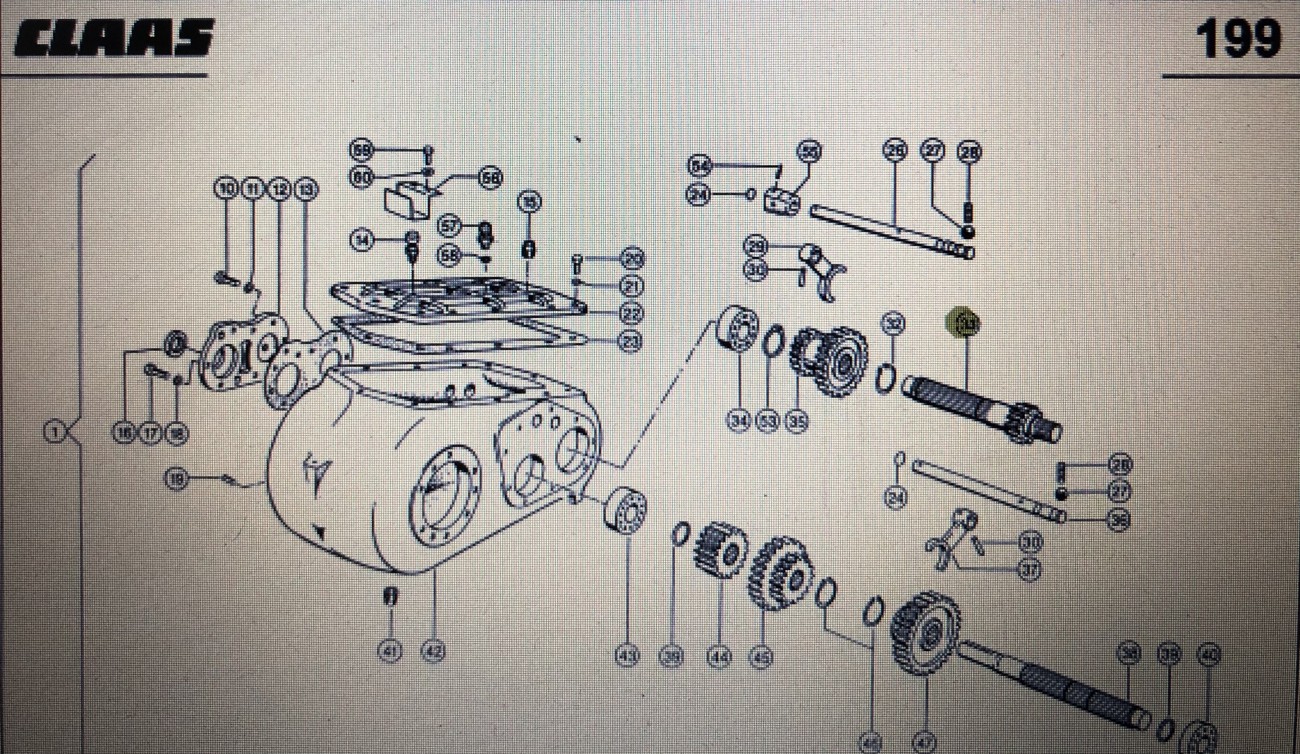 Wałek napędu nagarniacza z wpustem Class Mega 370-340 Nr katalogowy 000 669 549 0