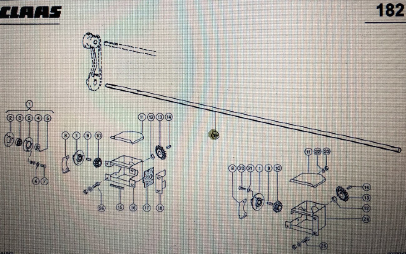 Wałek podajnika zboźowego Claas Mega 370-340 Nr katalogowy 000 543 541 0