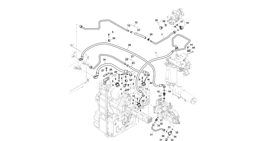 John Deere 9470RX - Przewód hydrauliczny RE580134 (Układ hydrauliczny)