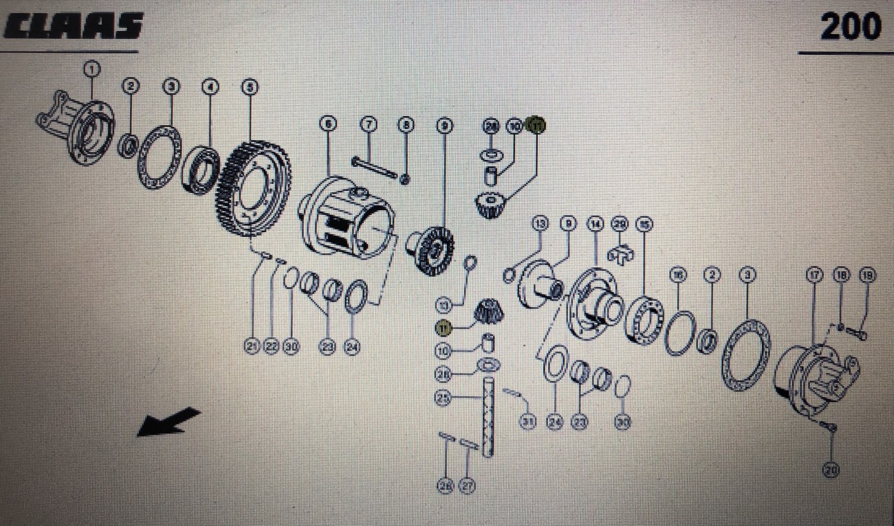 Wyrównawcze koło stoźkowe Claas Mega 370-340 Nr katalogowy 000 587 146 1